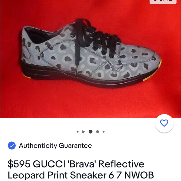 Gucci Brave reflective leopard print shoes . - Picture 6 of 6